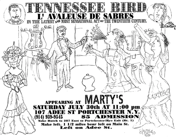 Atomsmasher flyer: Marty’s, July 30, 1994 · as Tennessee Bird