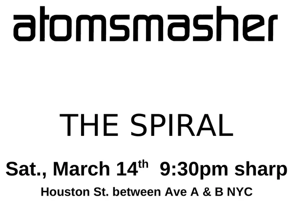 Atomsmasher flyer: The Spiral, March 14, 1998