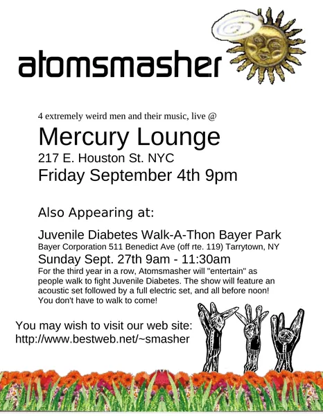 Old Atomsmasher show flyers