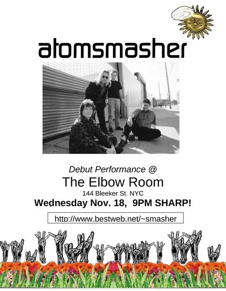 Atomsmasher flyer: The Elbow Room, November 18, 1998