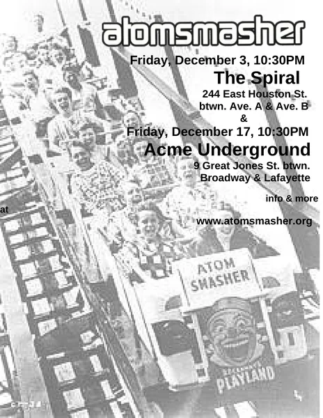 Atomsmasher flyer: December 1999, The Spiral, Acme Underground